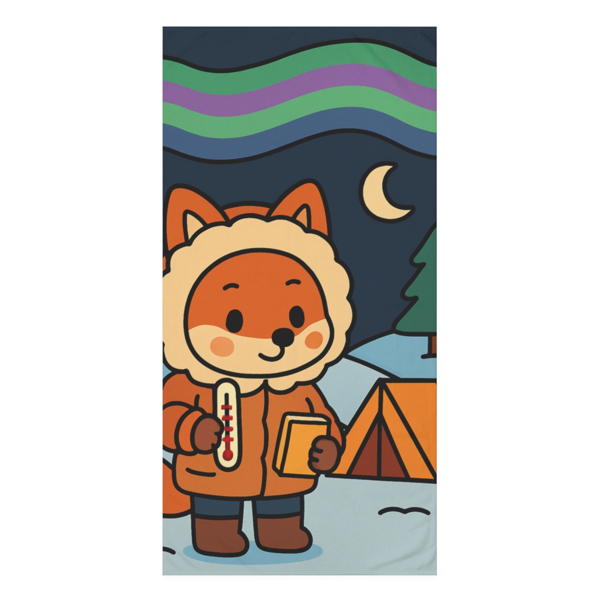 Aurora Fox Snowy Science Camp trendy hand towels