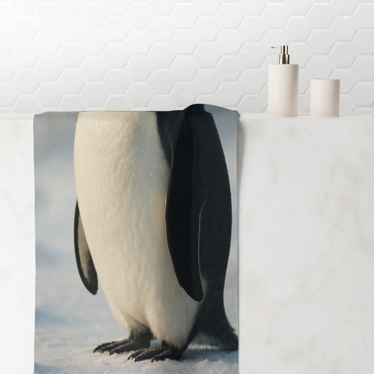 Aurora Gaze Emperor Penguin decorative home towelscustom towels