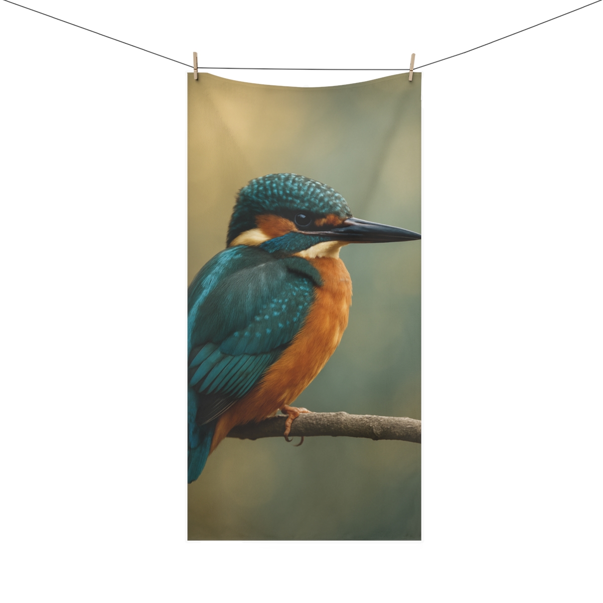 Aurora Gaze Kingfisher custom towels