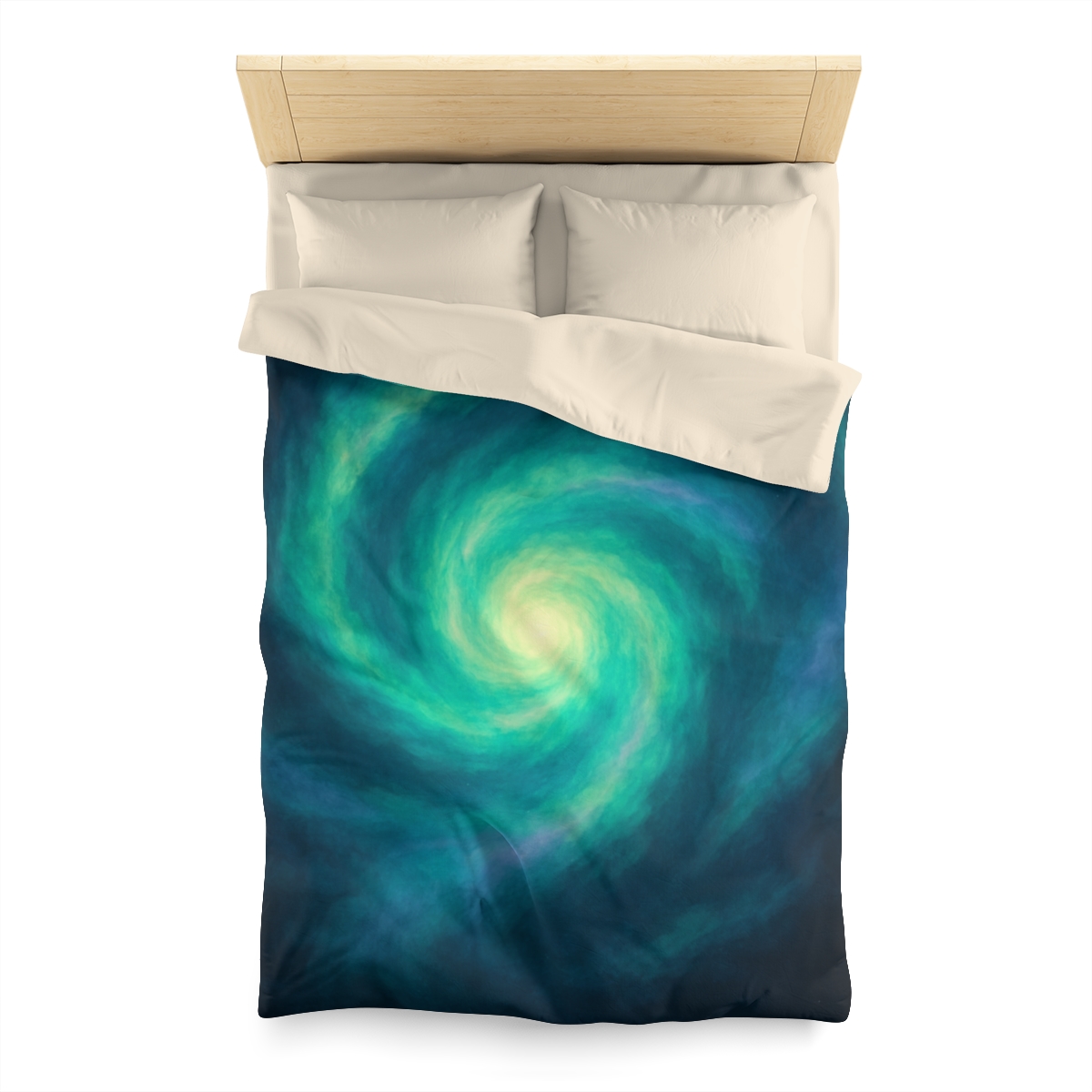 Aurora Halo Spiral designer printed duvets