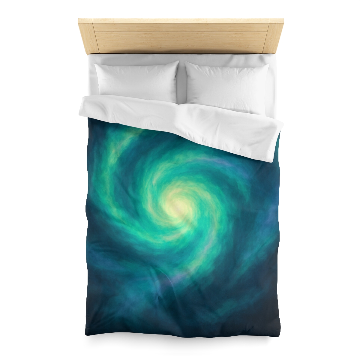 Aurora Halo Spiral designer printed duvets
