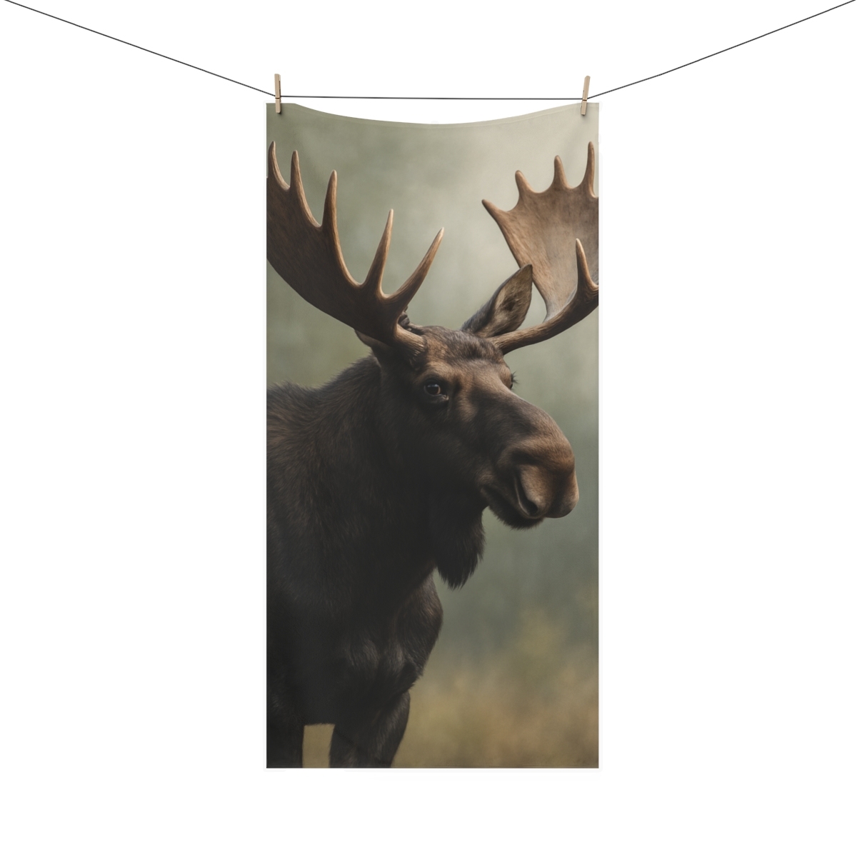 Aurora Hush Moose designer printed towels