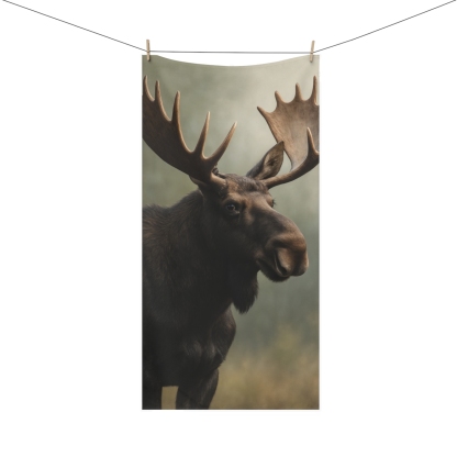 Aurora Hush Moose designer printed towels