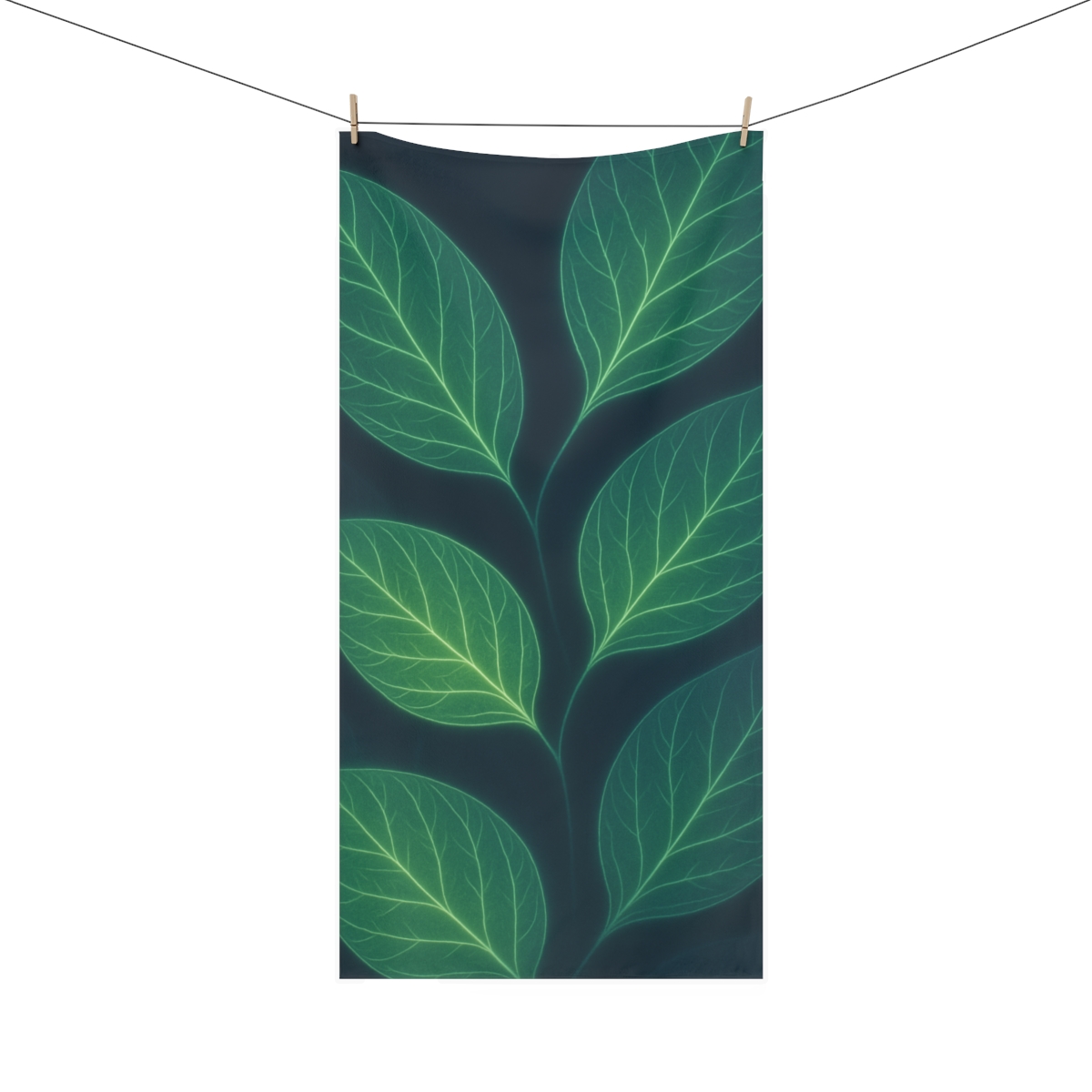 Aurora Leaf Vein Constellation designer printed towels