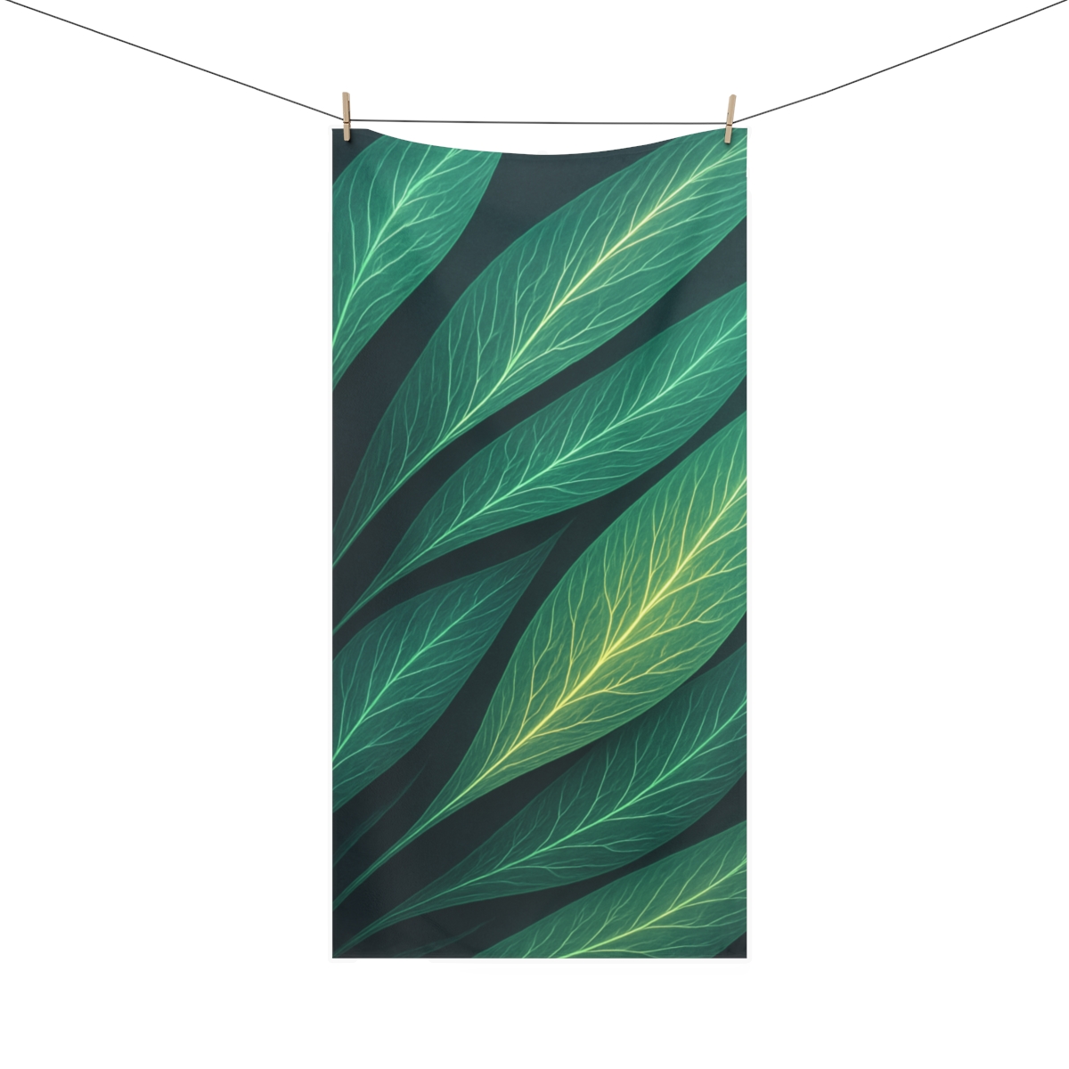 Aurora Leaf Vein Currents stylish beach towels