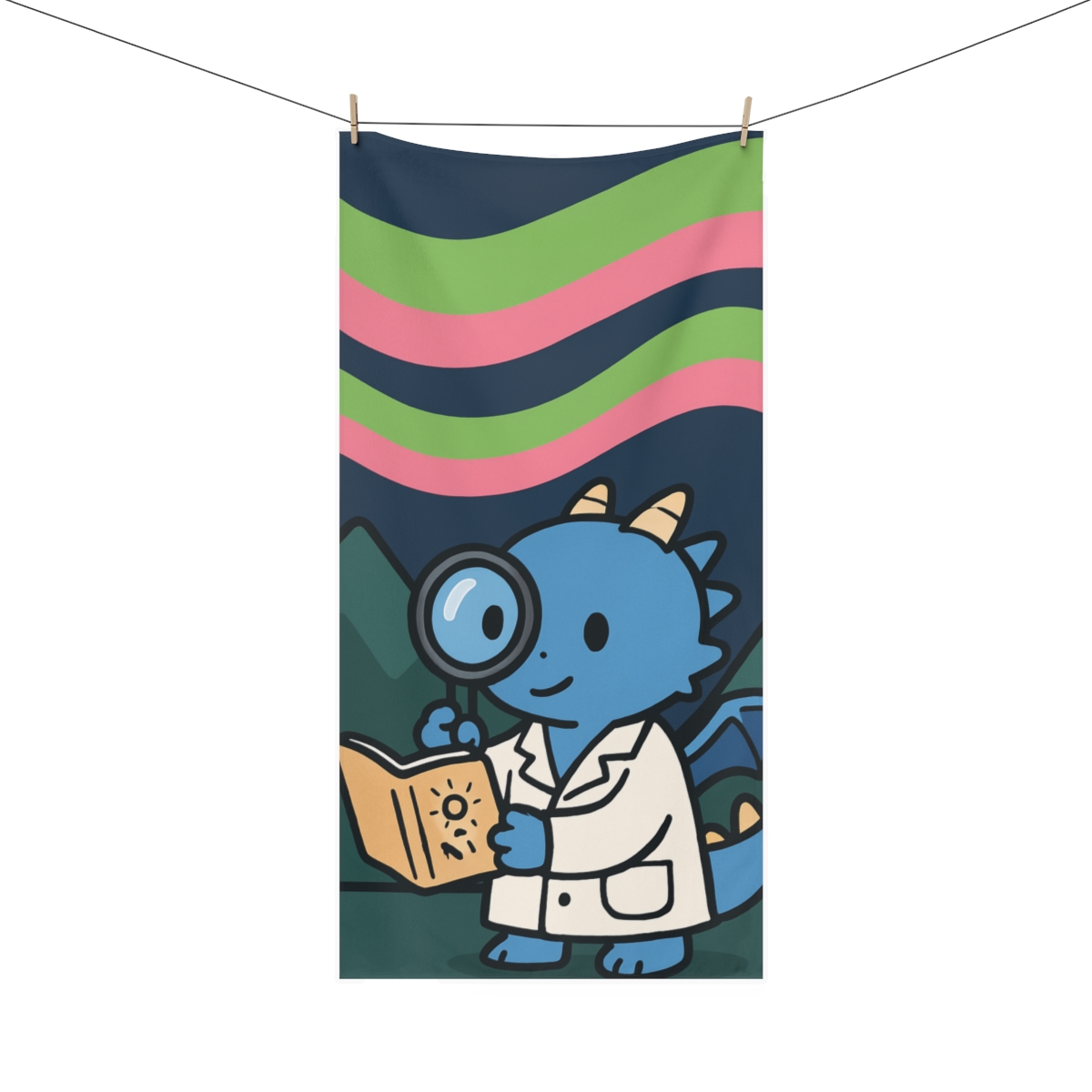 Aurora Mountain Dragon Scientist stylish beach towels