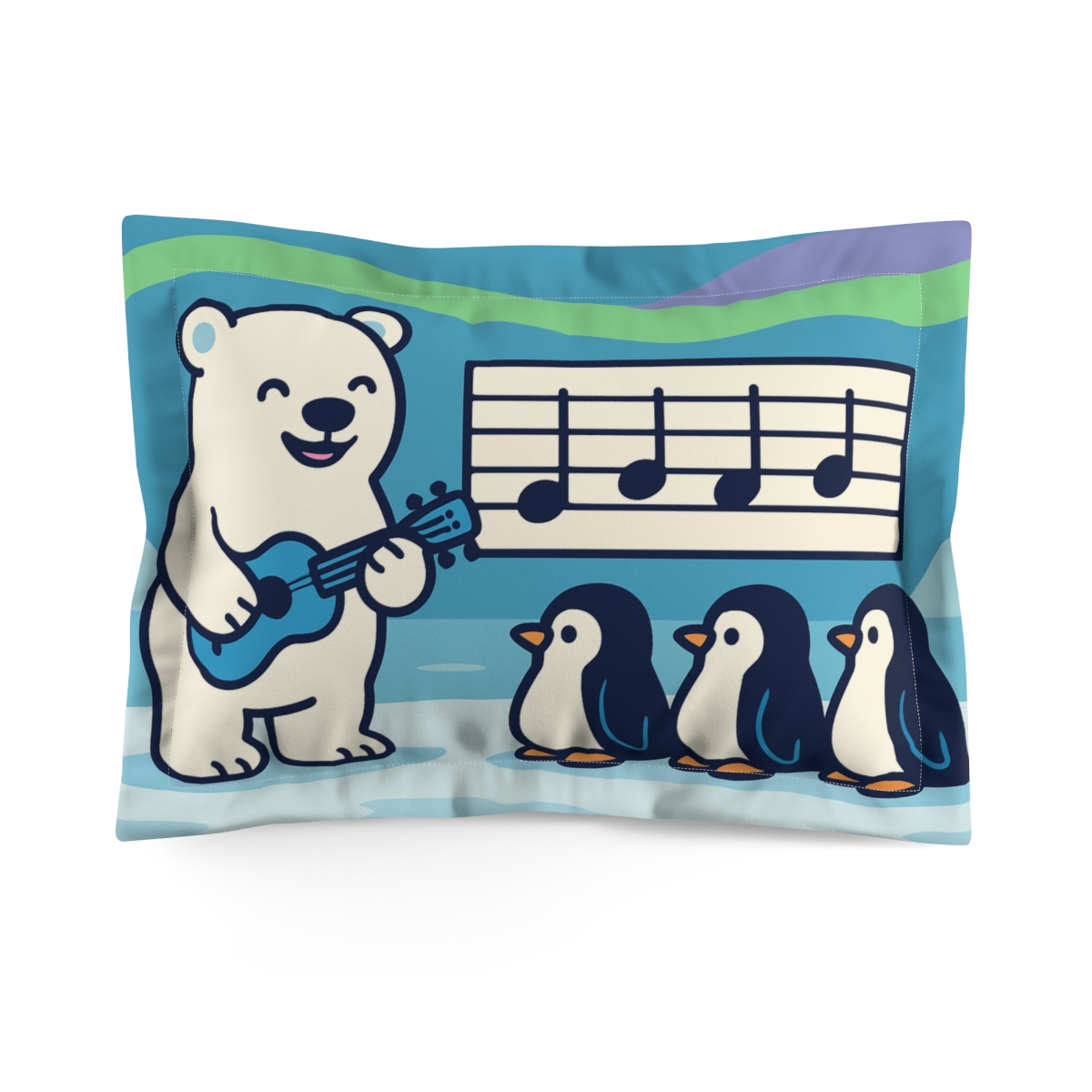 Aurora Polar Bear Music Class personalized decorative pillows