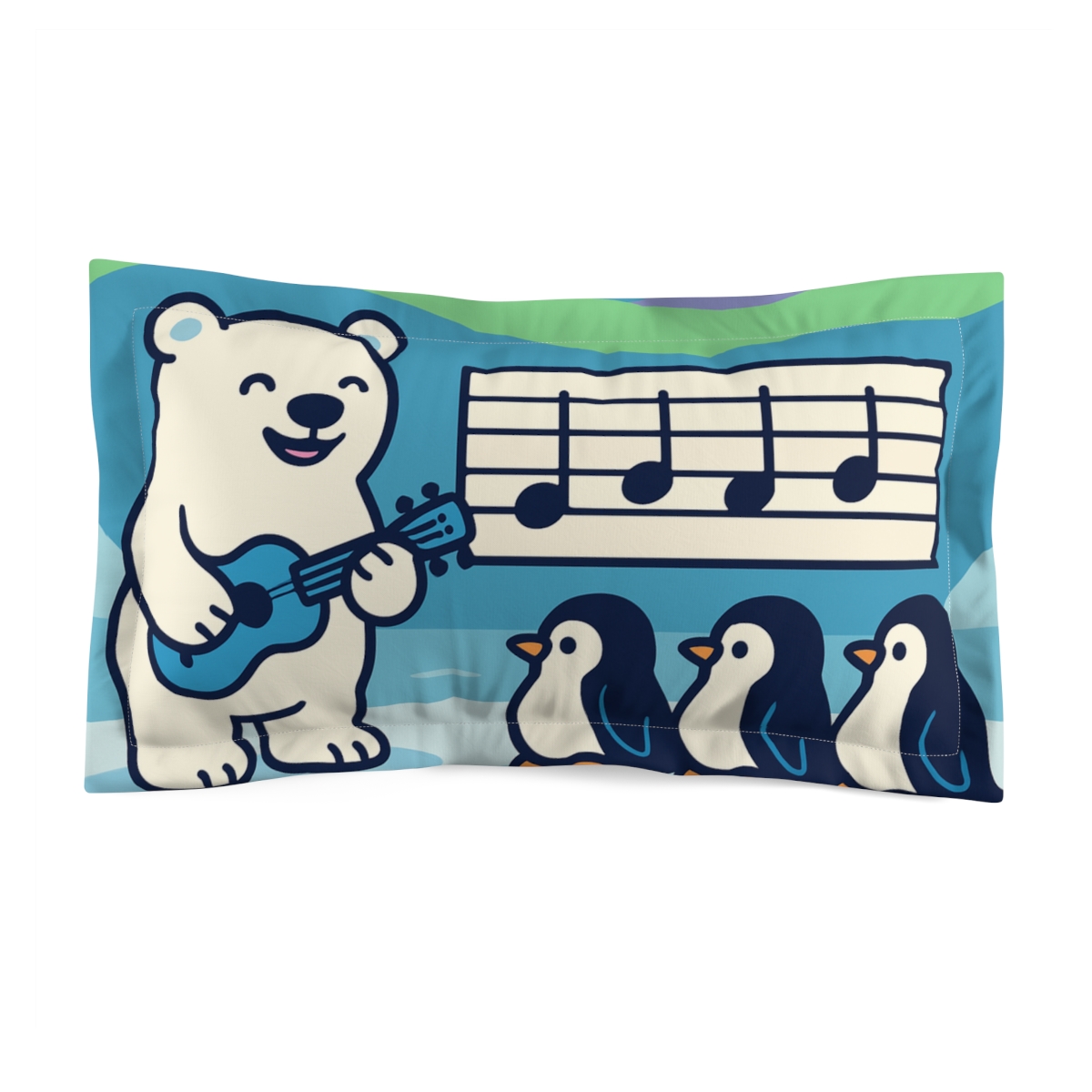 Aurora Polar Bear Music Class personalized decorative pillows