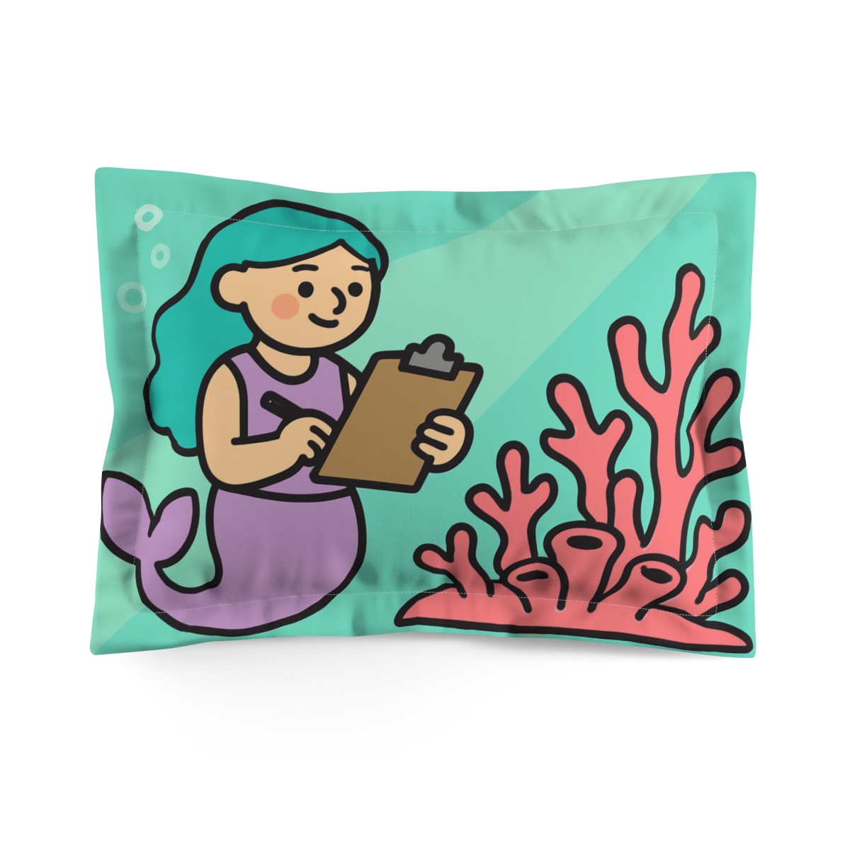 Aurora Reef Mermaid Scientist trendy accent pillows