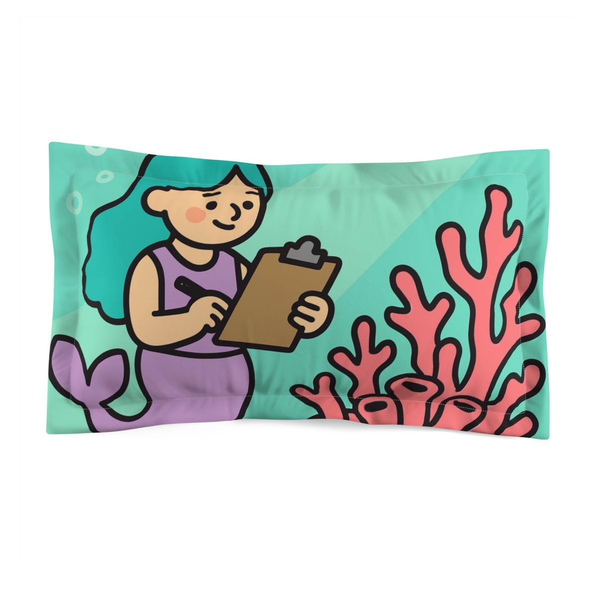 Aurora Reef Mermaid Scientist trendy accent pillows