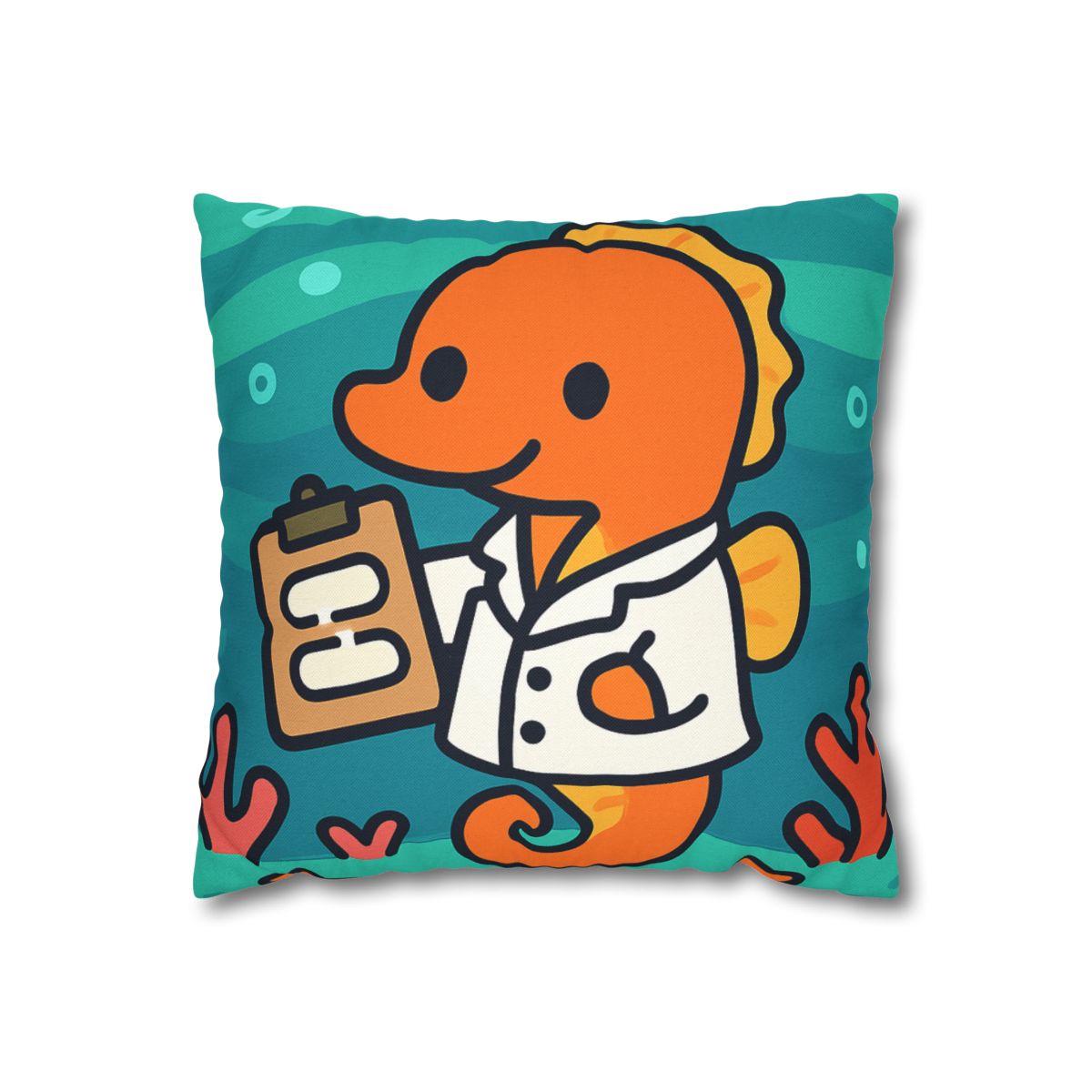 Aurora Reef Seahorse Scientist designer print pillow cases