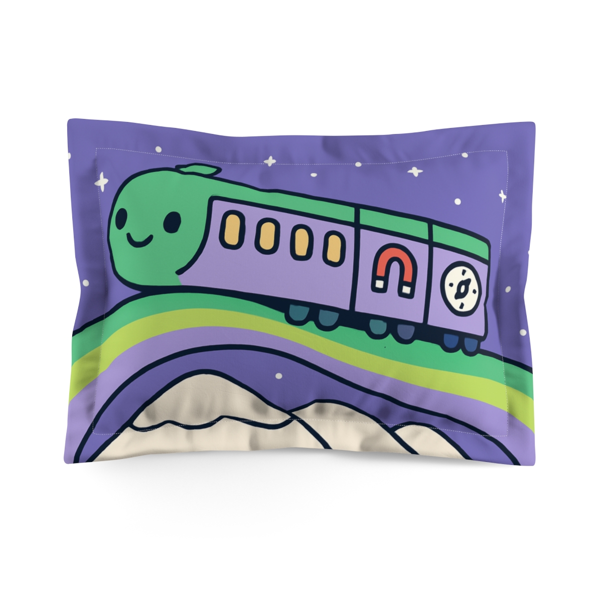 Aurora Sky Train Adventure personalized decorative pillows