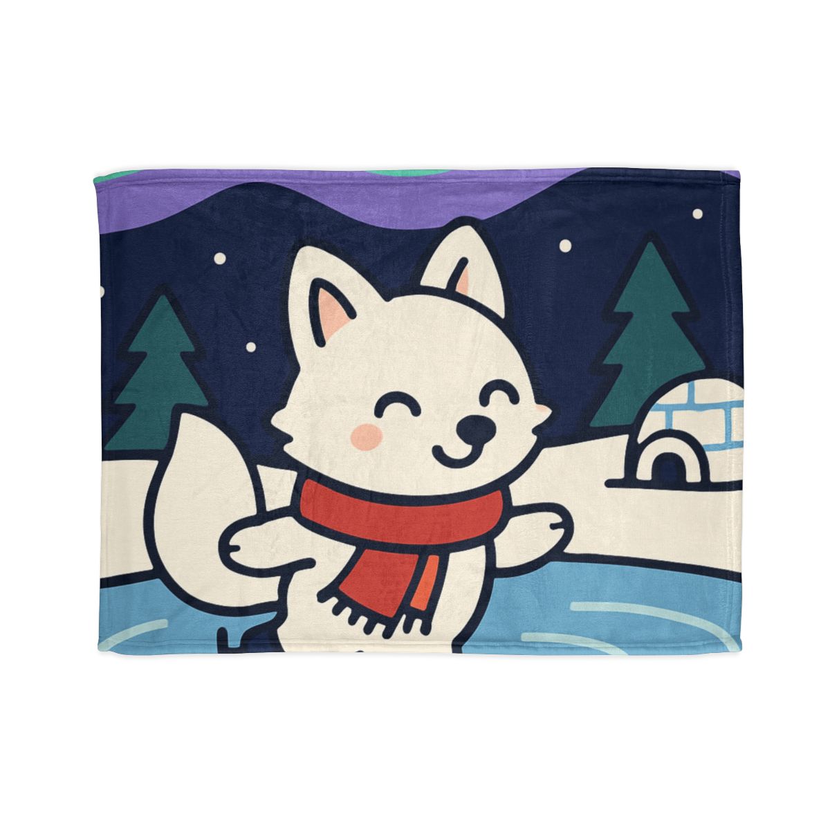 Aurora Snow Fox Skate Night warm winter blankets