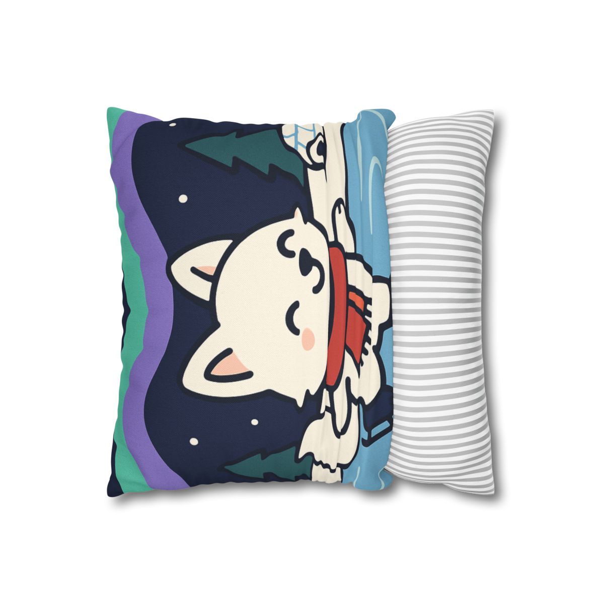 Aurora Snow Fox Skate Night trendy patterned pillow cases