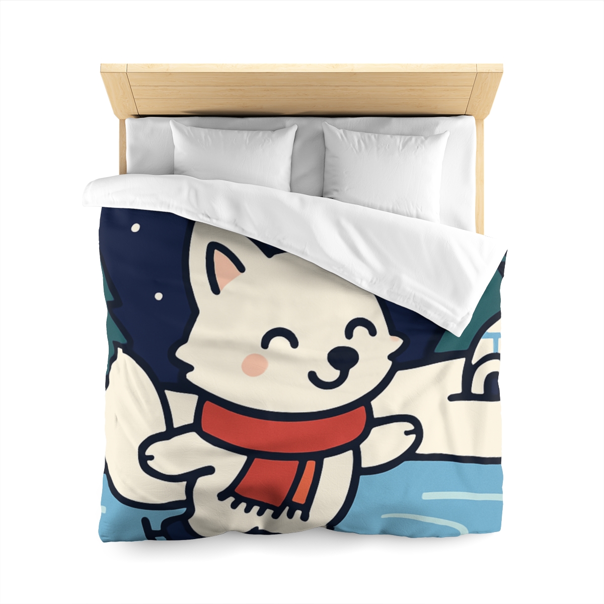 Aurora Snow Fox Skate Night custom duvets