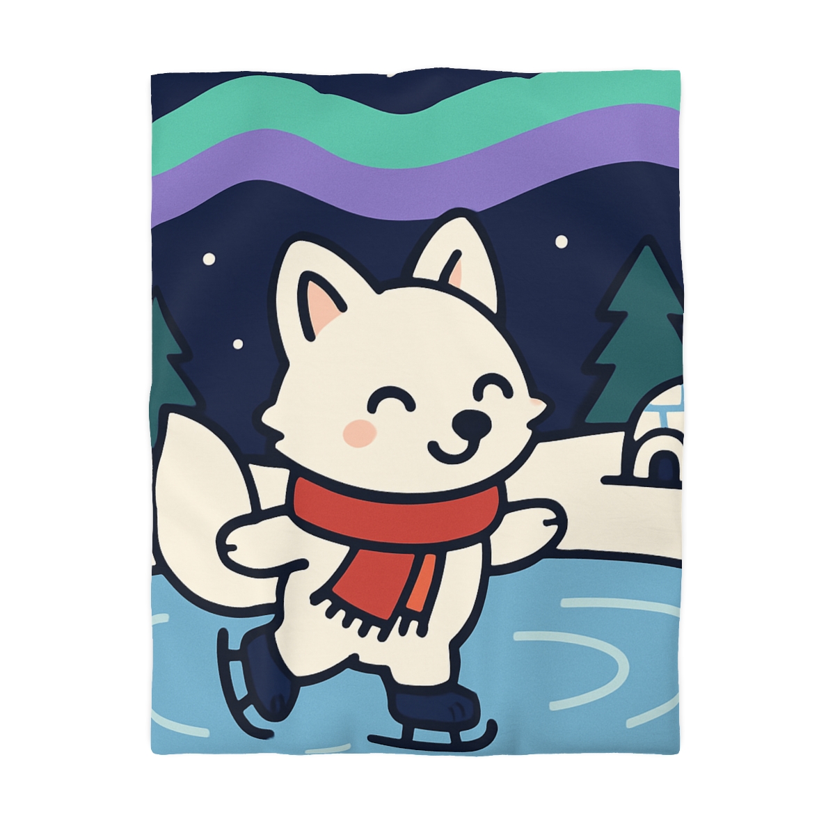 Aurora Snow Fox Skate Night custom duvets