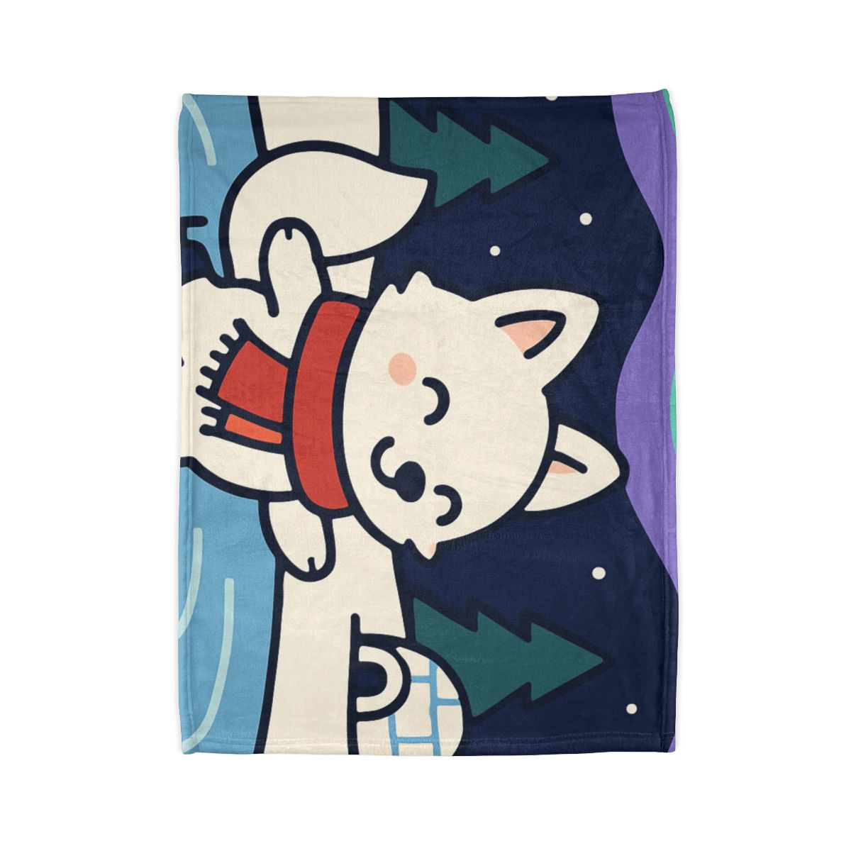 Aurora Snow Fox Skate Night warm winter blankets