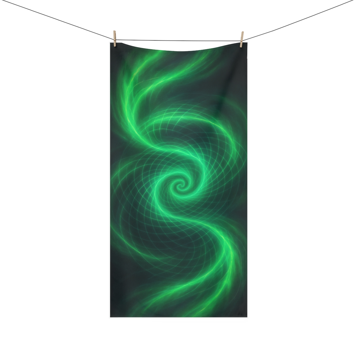 Aurora Spiral Lattice designer printed towels
