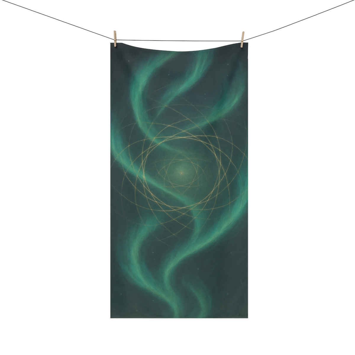 Aurora Spiral Lattice personalized bath towels