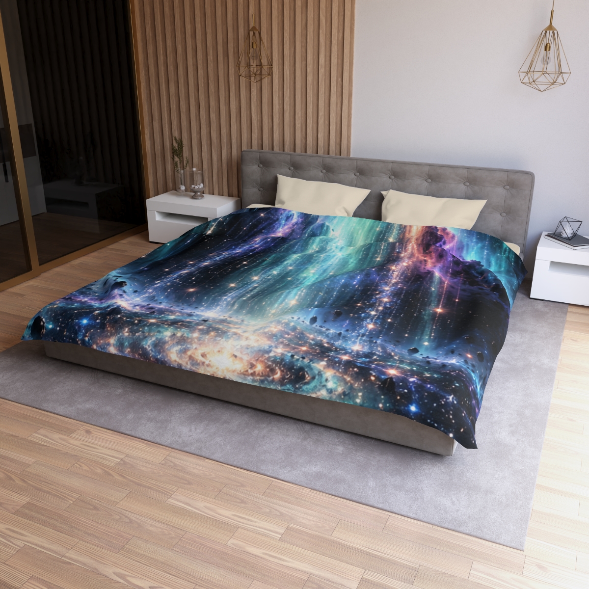 Aurora Starfall Cascade designer printed duvets [AI-3dc4d35a-1db53ee8dd71]