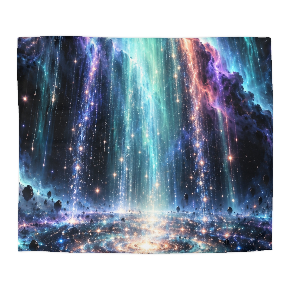 Aurora Starfall Cascade designer printed duvets [AI-3dc4d35a-4efe9d2bf203]