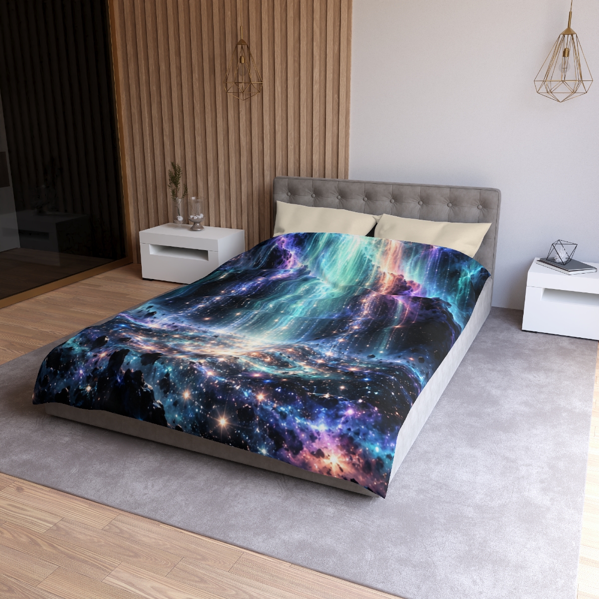 Aurora Starfall Cascade designer printed duvets [AI-3dc4d35a-aa2cca94d29b]