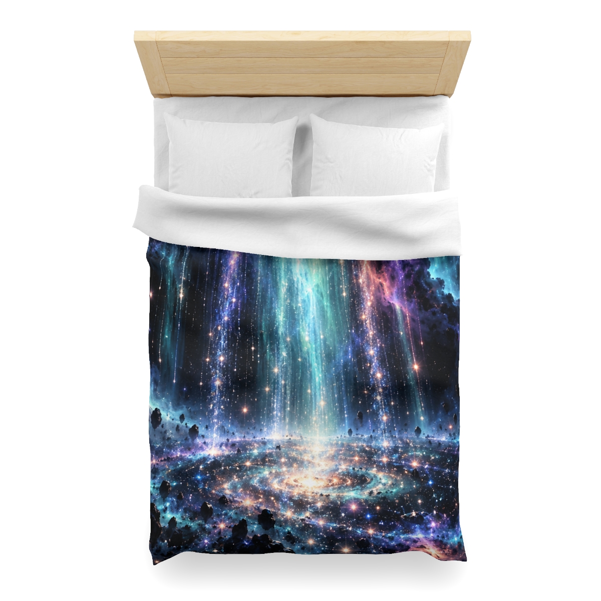 Aurora Starfall Cascade designer printed duvets [AI-3dc4d35a-9157d2e7f8fd]