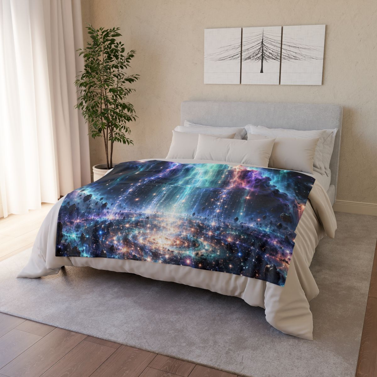 Aurora Starfall Cascade trendy patterned blankets [AI-3dc4d35a-5cf5e6abeec0]