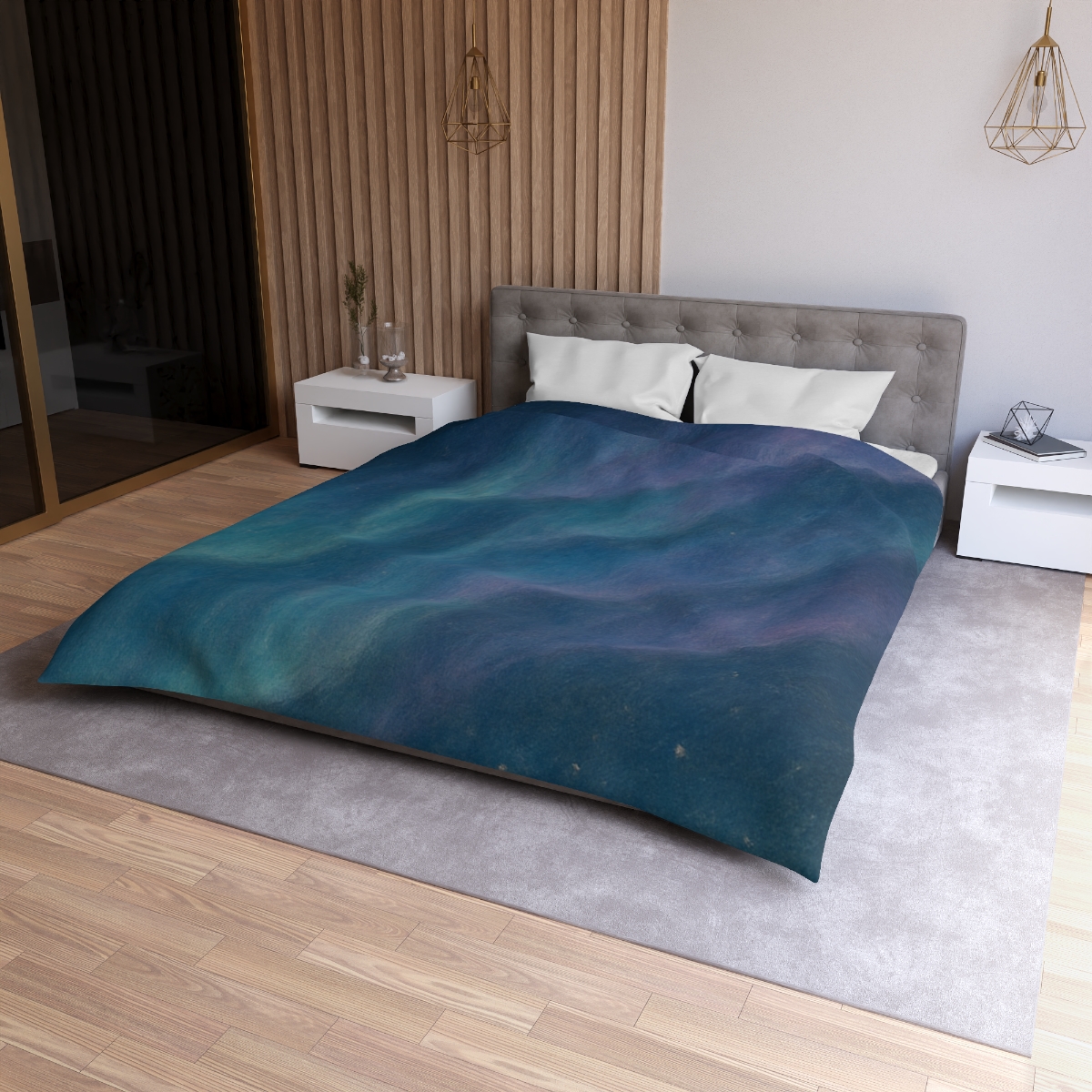Aurora Tidal Veil designer printed duvets