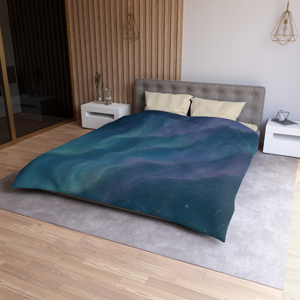 Aurora Tidal Veil designer printed duvets