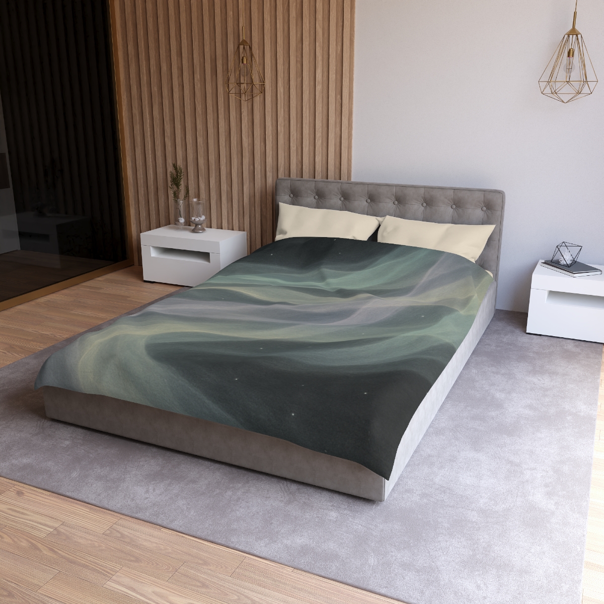 Auroral Cosmic Silk Currents stylish duvet covers