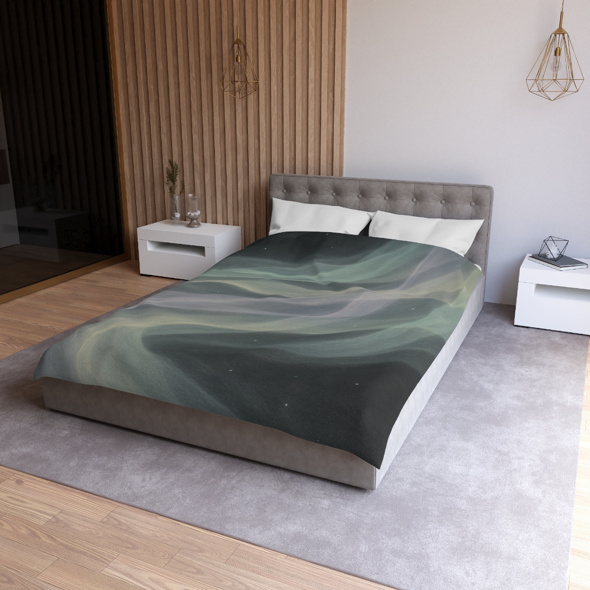 Auroral Cosmic Silk Currents stylish duvet covers