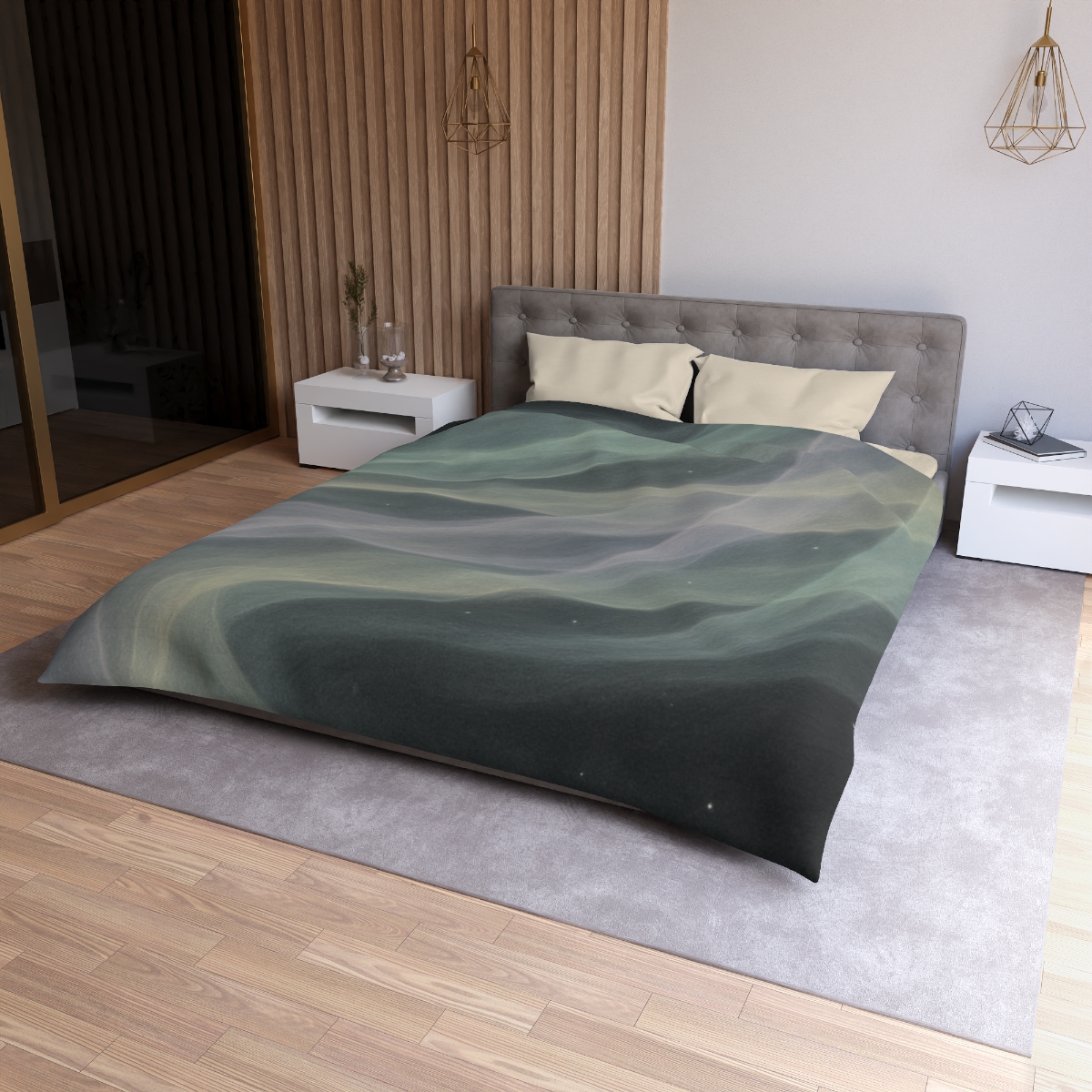 Auroral Cosmic Silk Currents stylish duvet covers