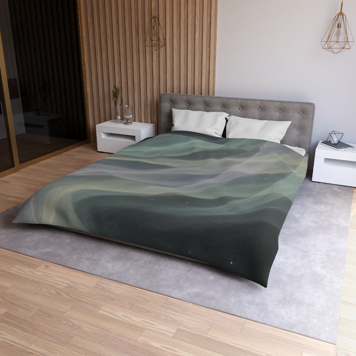 Auroral Cosmic Silk Currents stylish duvet covers