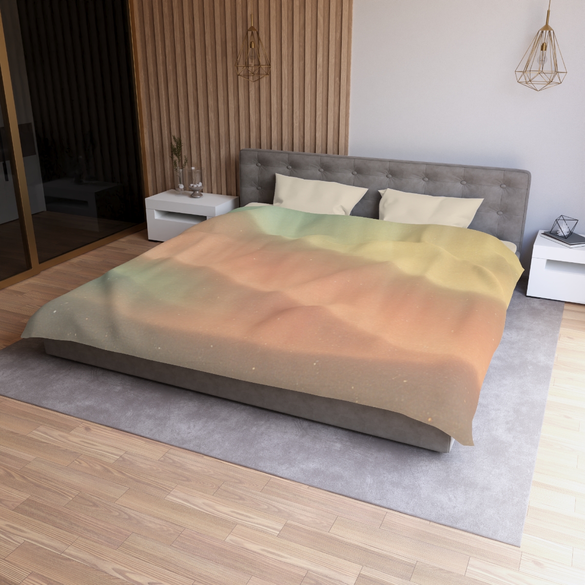 Auroral Dust Gradient designer printed duvets