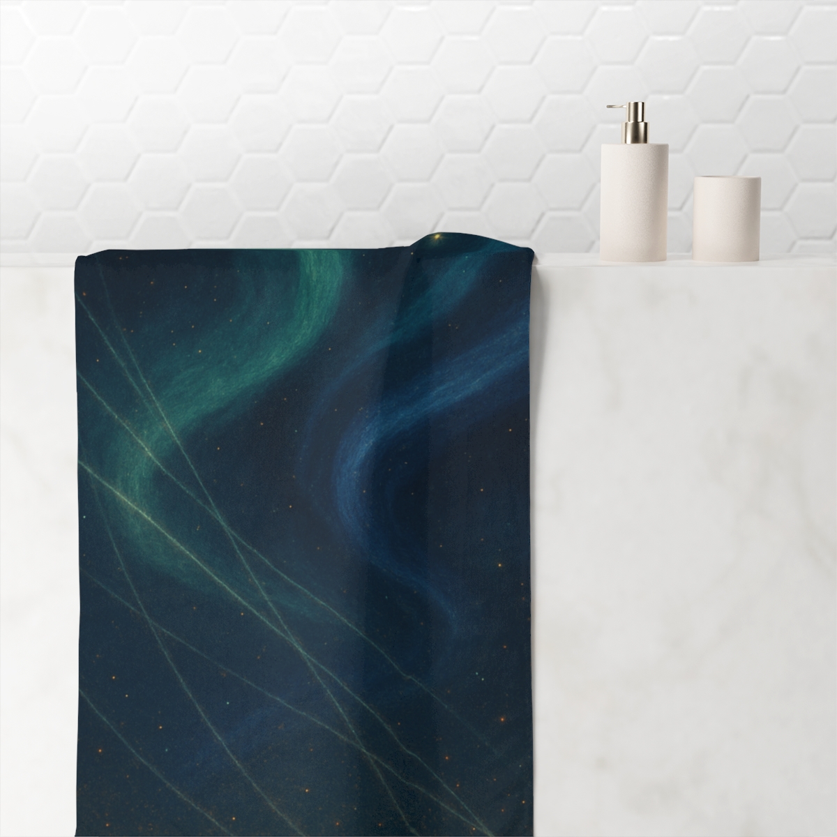 Auroral Filament Weave personalized bath towels