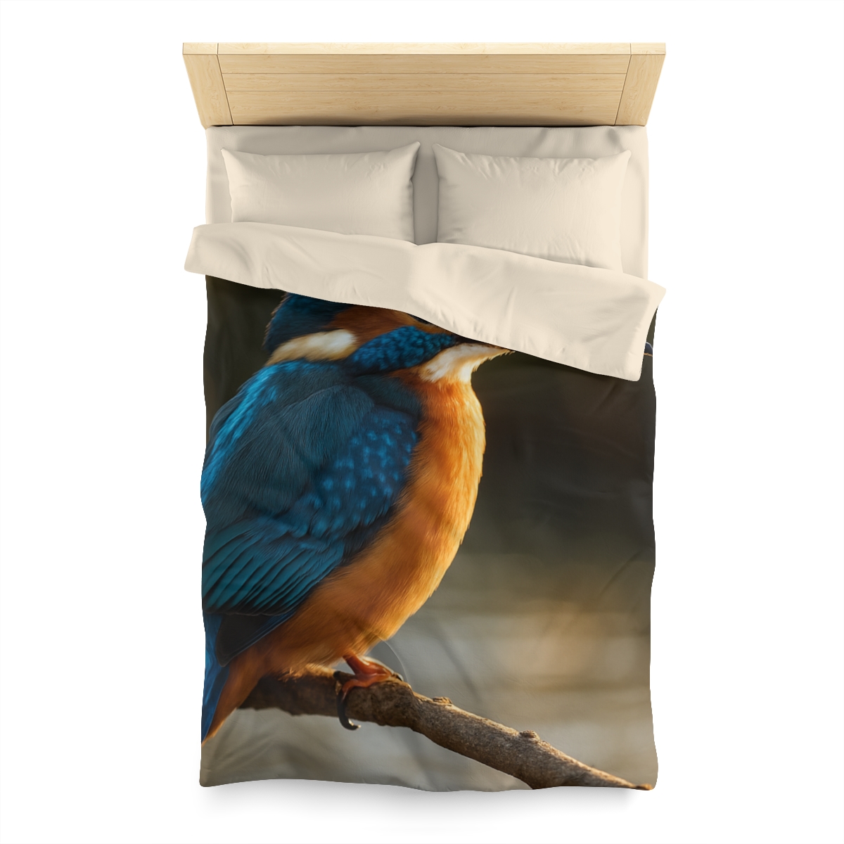 Azure Gaze Common Kingfisher designer printed duvets
