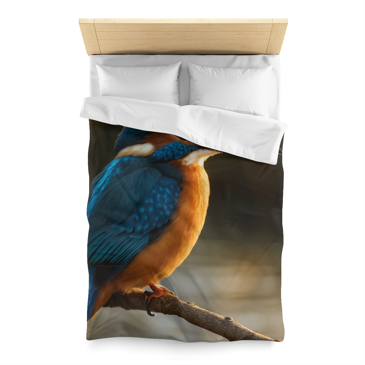 Azure Gaze Common Kingfisher designer printed duvets