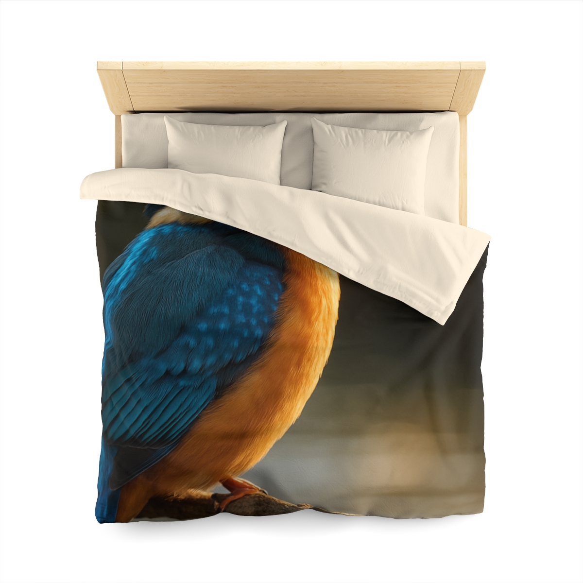 Azure Gaze Common Kingfisher designer printed duvets