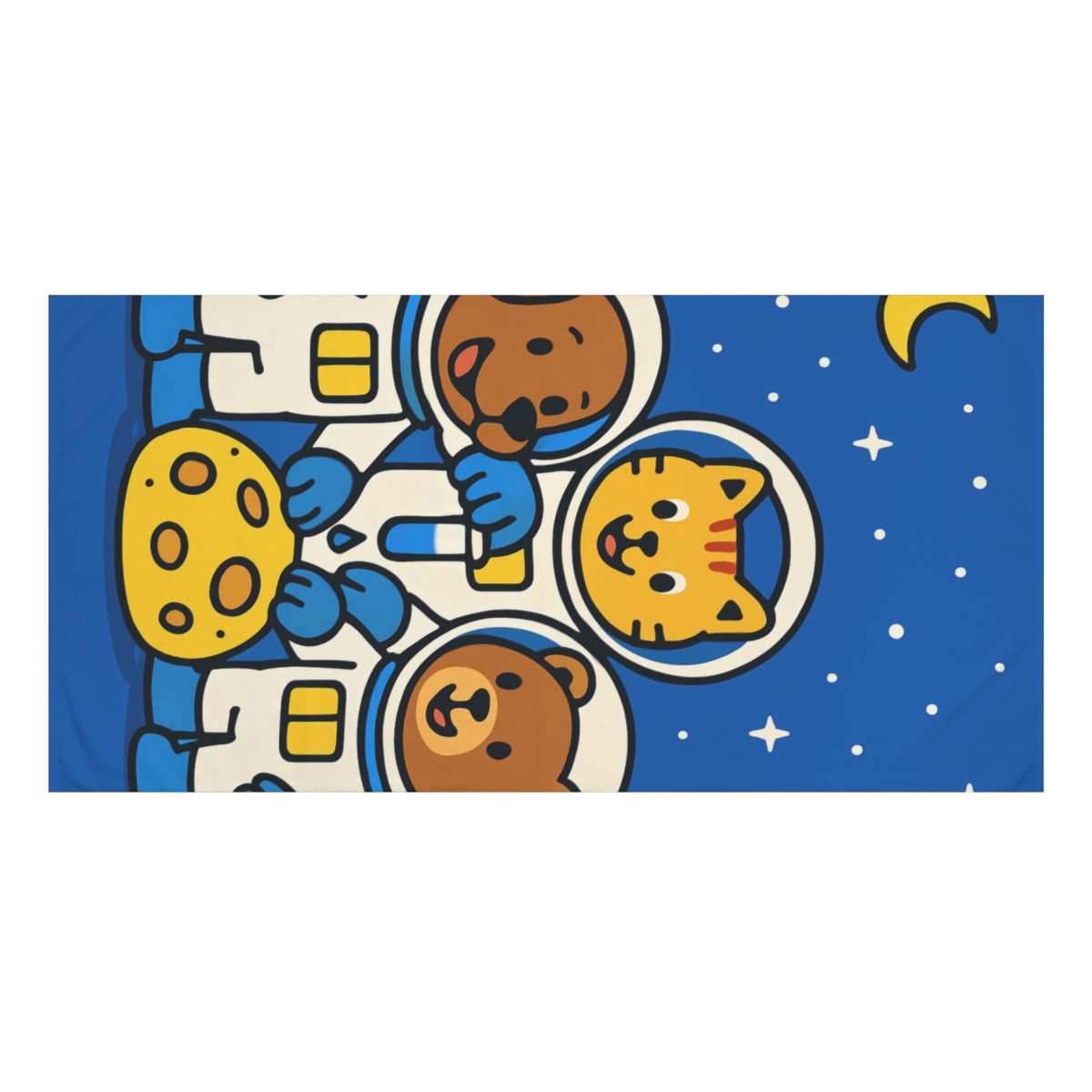 Starry Science Squad designer printed towels