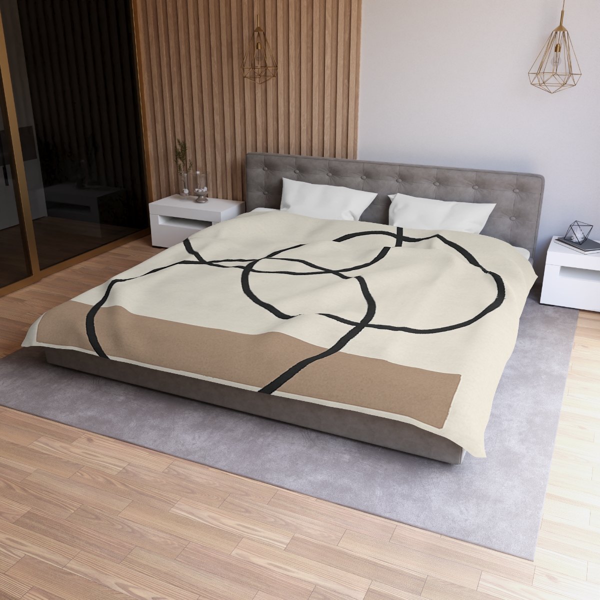 Staggered Rings And Slim Bar personalized bedding duvets