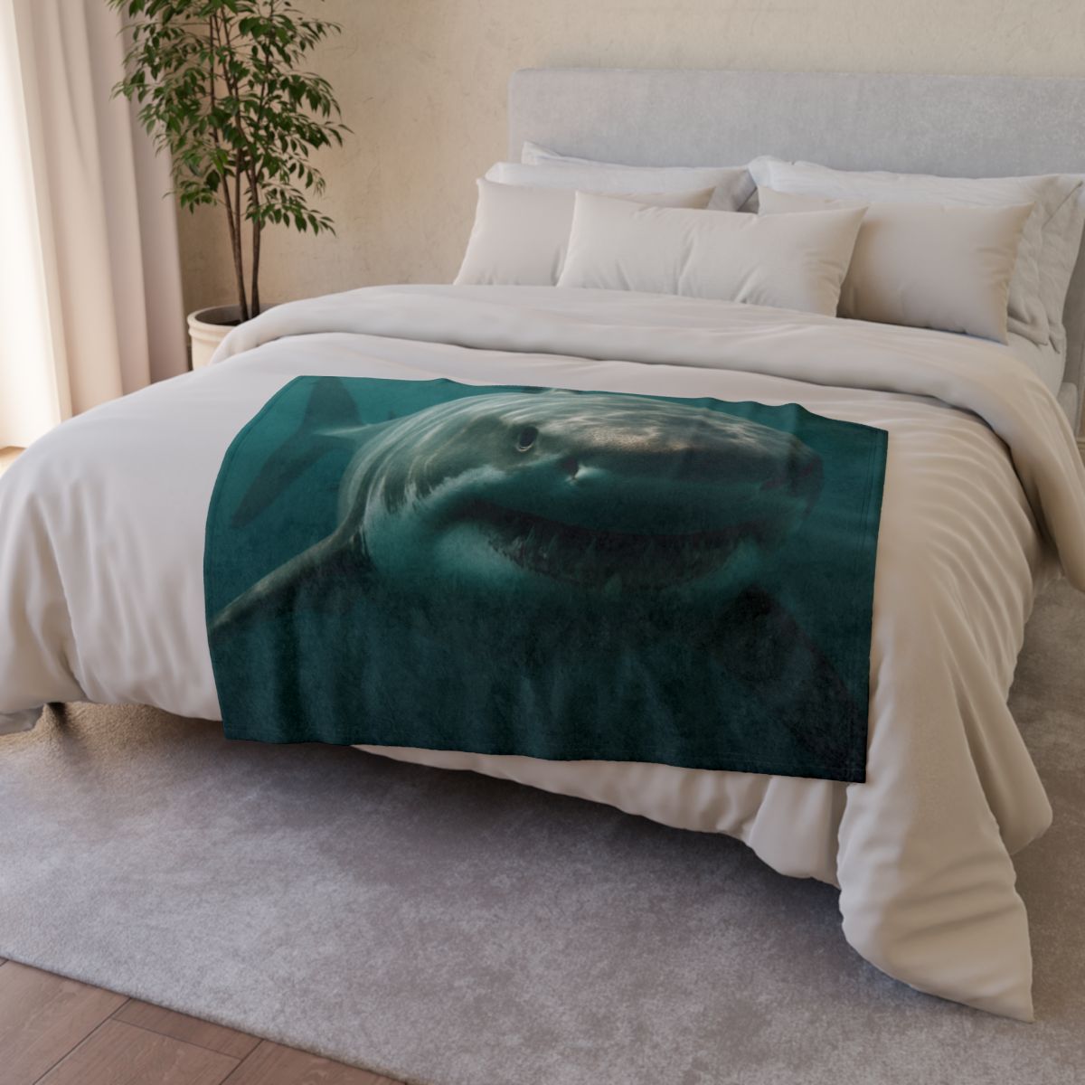 Silent Hunter Great White Shark unique gift blankets