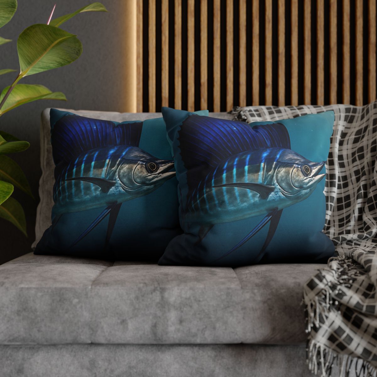 Starlit Surge Sailfish comfortable bedding pillow covers