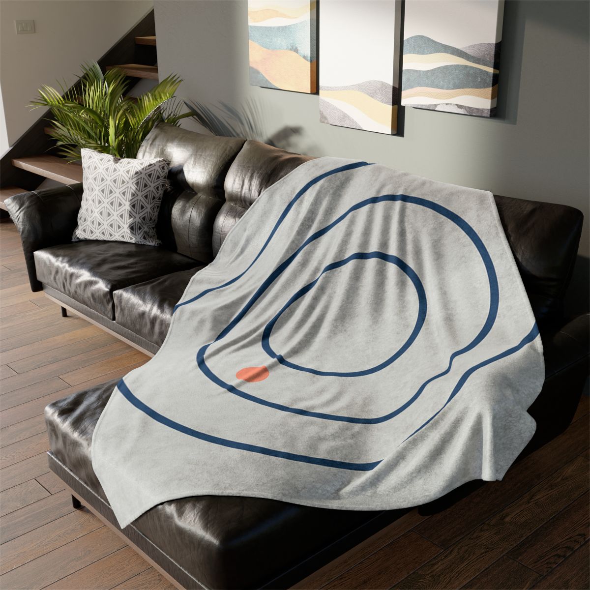 Three Calm Rings With Accent Dot designer printed blankets