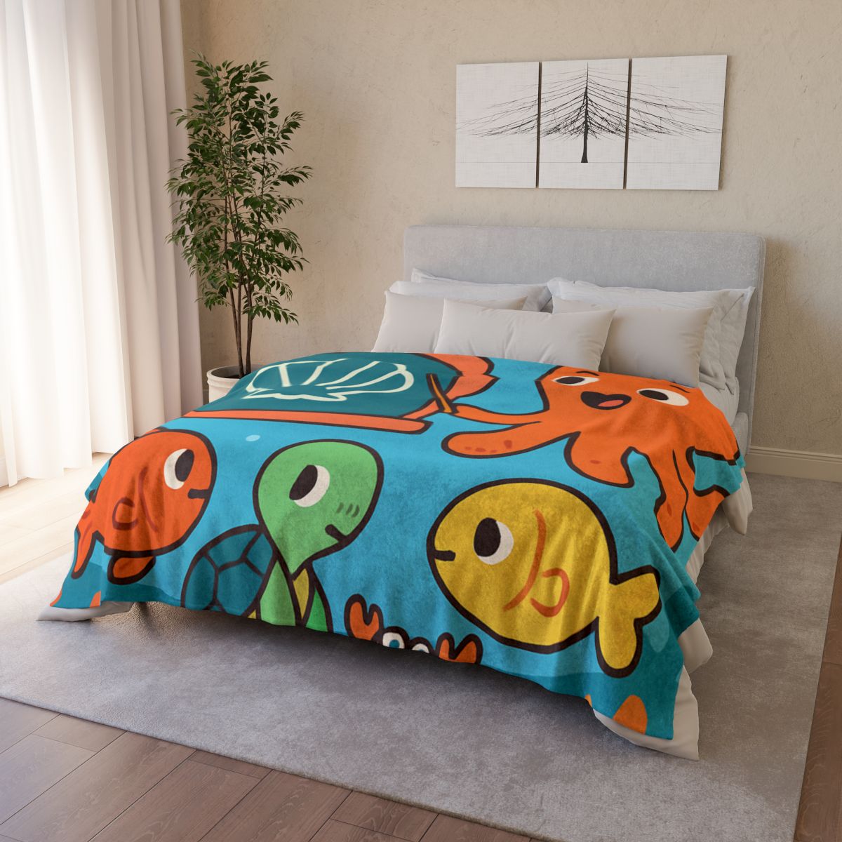 Coral Classroom Under The Sea personalized cozy blankets