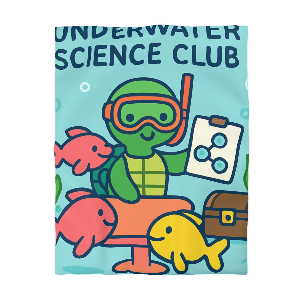 Coral Reef Science Club Turtle personalized bedding duvets