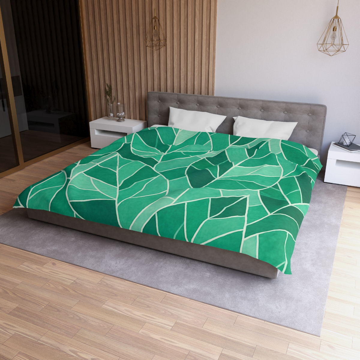 Crystal Leaf Mosaic designer printed duvets