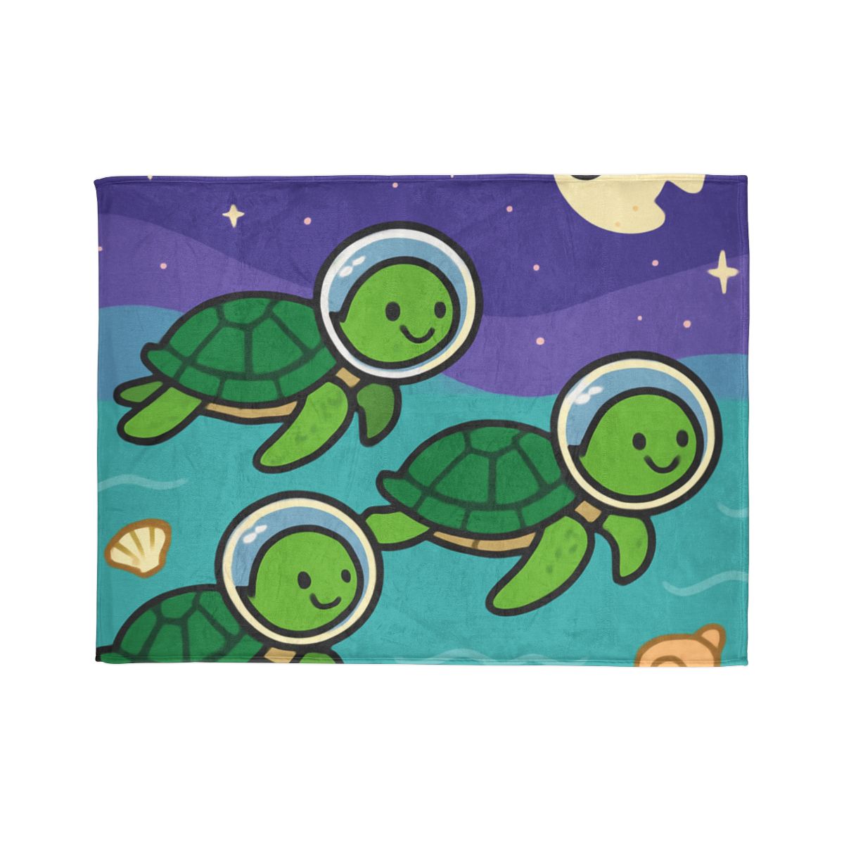 Starry Seas Turtle Team stylish throw blankets