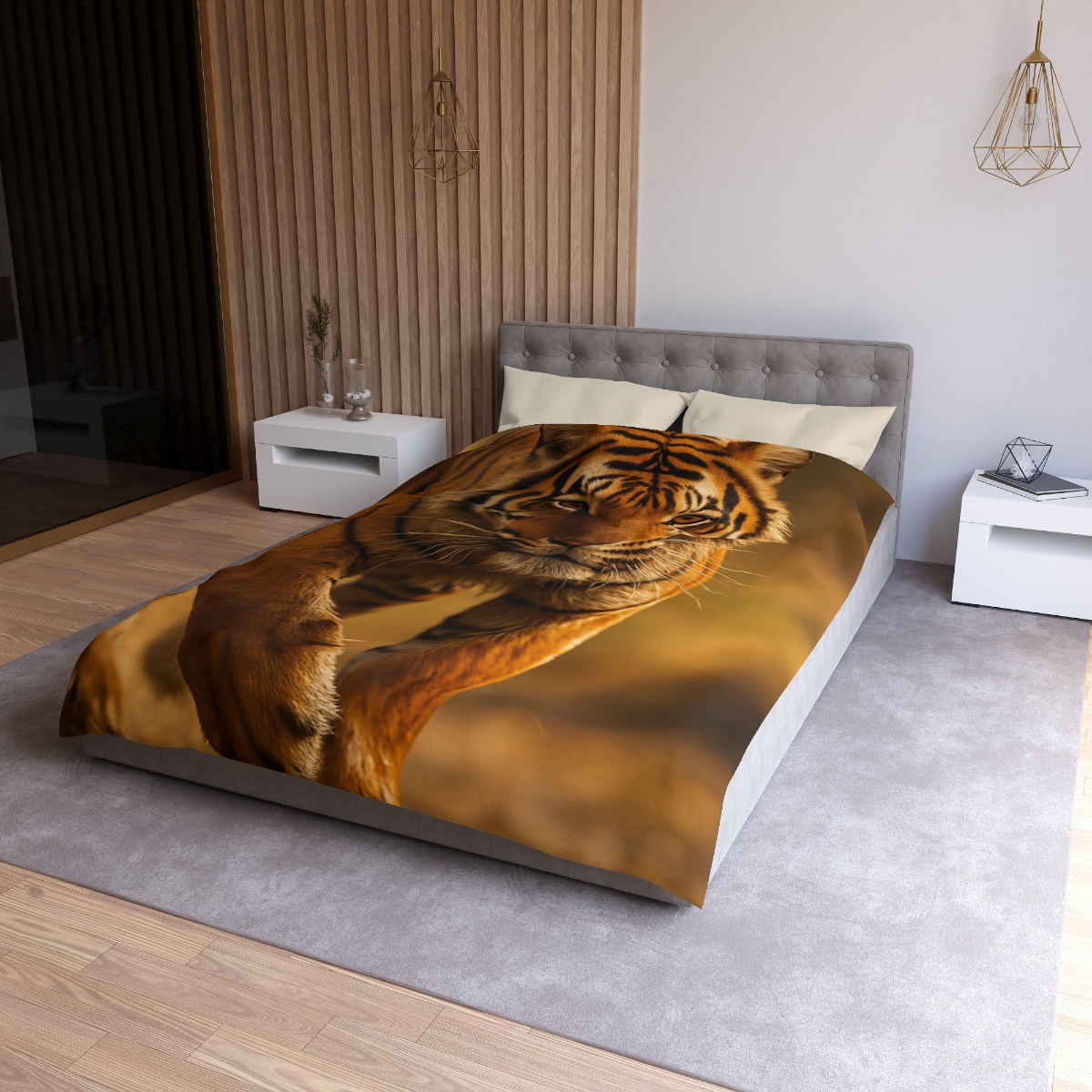 Crimson Stride Tiger duvets for gifts