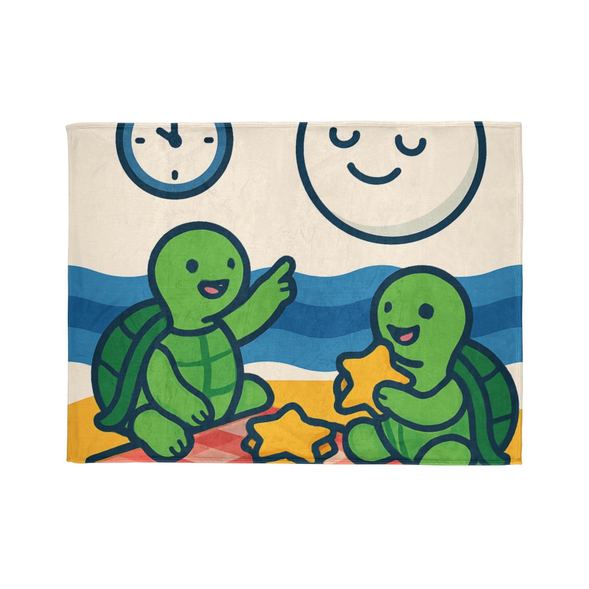 Moon Turtles Tide Time Picnic soft fleece blankets